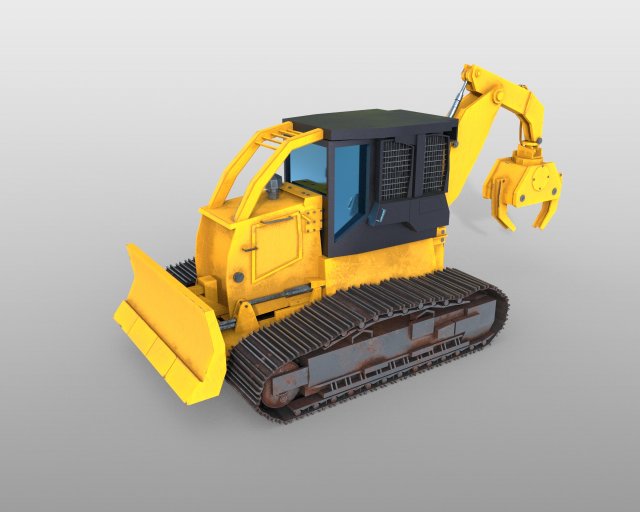 track skidder 3Dモデル .c4d .max .obj .3ds .fbx .stl .blend 