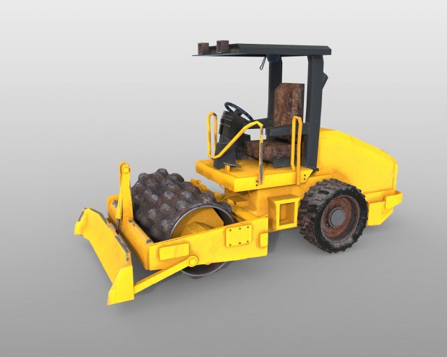 vibratory soil compactor 3D Model .c4d .max .obj .3ds .fbx .stl .blend 