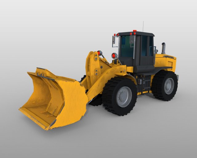 wheel loader 3D 模型 .c4d .max .obj .3ds .fbx .stl .blend 