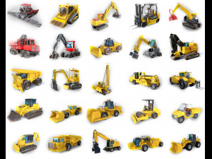 25 heavy vehicles collection 3Dモデル