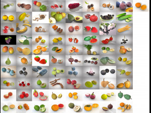 80 plus low poly realistic 4k textured fruits collection Model 3D