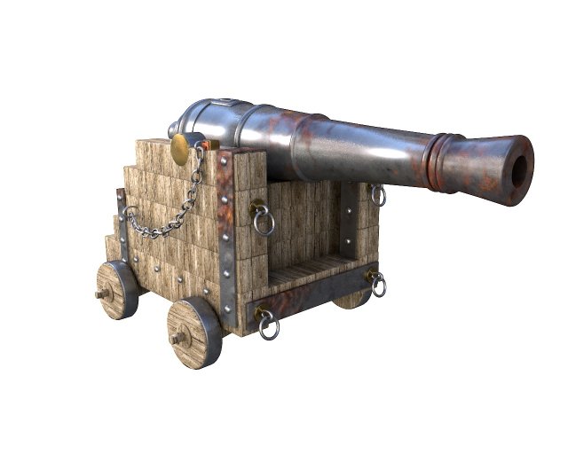 war cannon 3D-Modell .c4d .max .obj .3ds .fbx .stl .blend 