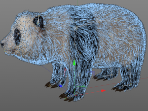 panda hair fur rigged Modello 3D