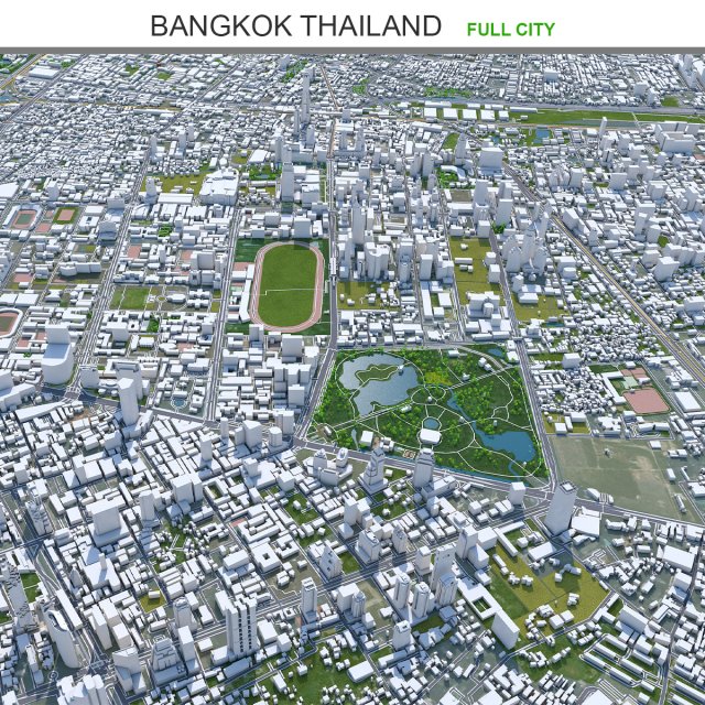 Bangkok thailand 70km 3D Model .c4d .max .obj .3ds .fbx .stl .blend 