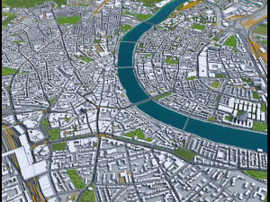 basel city switzerland 50km 3D Model