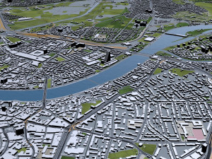 basel city switzerland 50km 3D Model