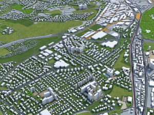 basel city switzerland 50km 3D Model