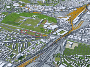 basel city switzerland 50km 3D Model