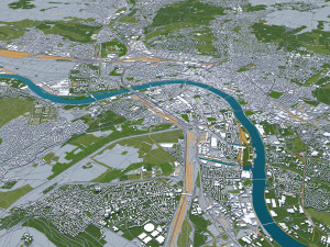 basel city switzerland 50km 3D Model