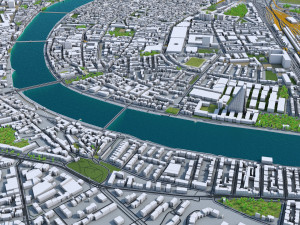 basel city switzerland 50km 3D Model