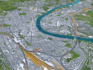 basel city switzerland 50km 3D Model