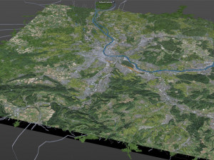 basel city switzerland 50km 3D Model