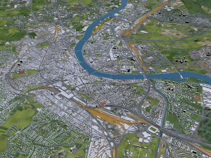 basel city switzerland 50km 3D Model