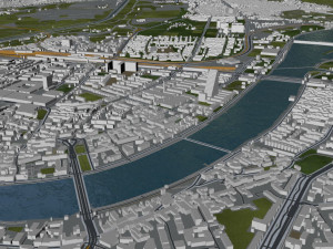 basel city switzerland 50km 3D Model