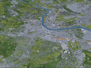 basel city switzerland 50km 3D Model