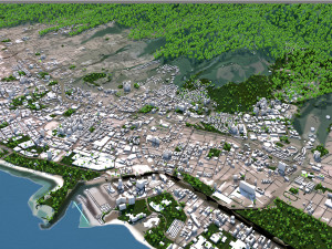honolulu hawaii city usa 50 km 3Dモデル