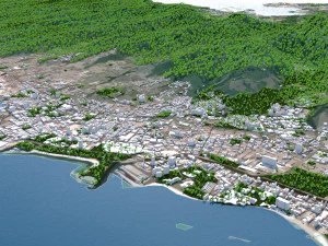 honolulu hawaii city usa 50 km 3D Model