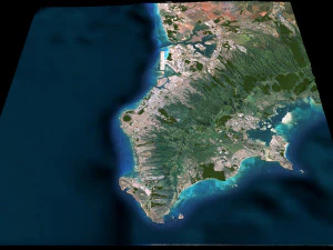 honolulu hawaii city usa 50 km 3D Model