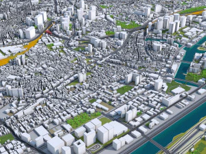 Tokyo city japan 100km 3D Model