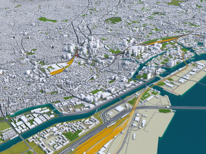 Tokyo city japan 100km 3D Model