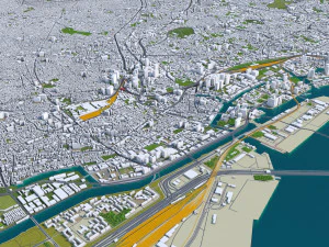 Tokyo city japan 100km 3D Model