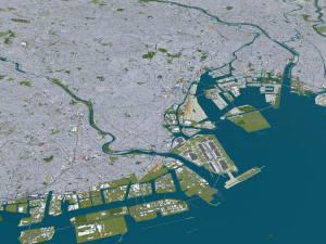 Tokyo city japan 100km 3D Model