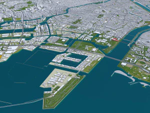 Tokyo city japan 100km 3D Model
