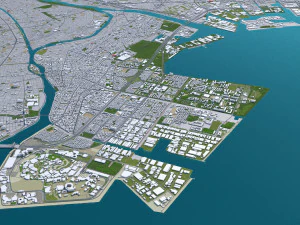 Tokyo city japan 100km 3D Model