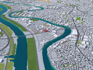 Tokyo city japan 100km 3D Model