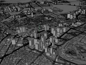 Tokyo city japan 100km 3D Model