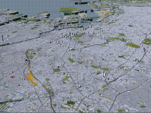 Tokyo city japan 100km 3D Model