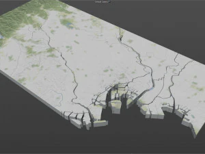 Tokyo city japan 100km 3D Model