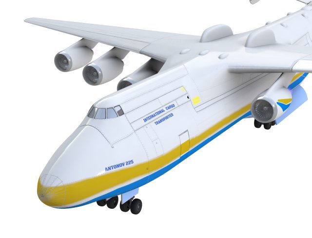 antonov an225 mriya commercial airplane 3D Модель .c4d .max .obj .3ds .fbx .stl .blend 