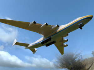antonov an225 mriya commercial airplane 3D Модель
