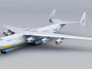 antonov an225 mriya commercial airplane 3D Модель