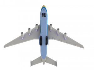antonov an225 mriya commercial airplane 3D Модель