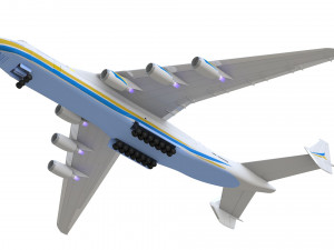 antonov an225 mriya commercial airplane 3D Модель