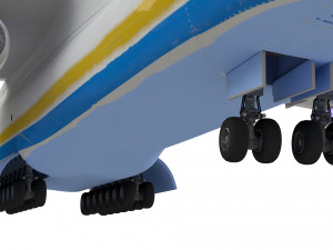 antonov an225 mriya commercial airplane 3D Модель