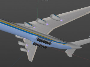antonov an225 mriya commercial airplane 3D Модель