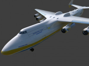antonov an225 mriya commercial airplane 3D Модель