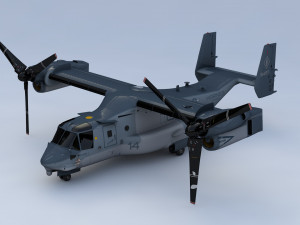 bell boeing v22 osprey helicopter 3D Model