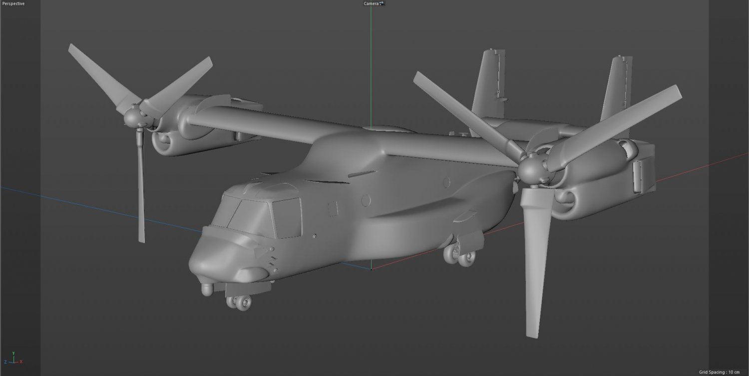 Bell Boeing V22 Osprey helicopter 3D Model in Jet 3DExport