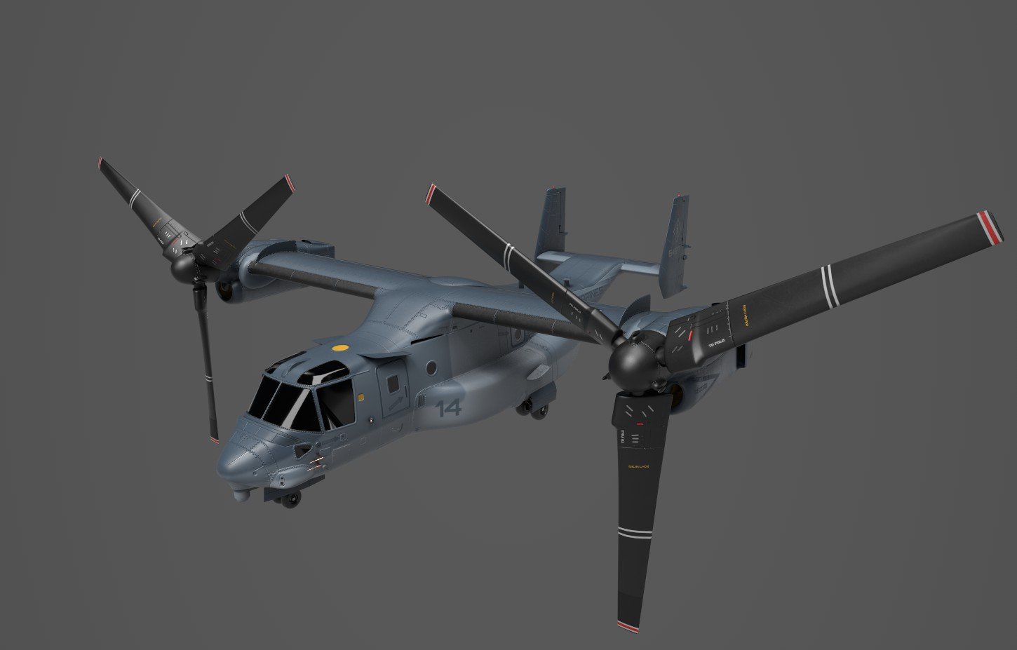 Bell Boeing V22 Osprey helicopter 3D Model in Jet 3DExport