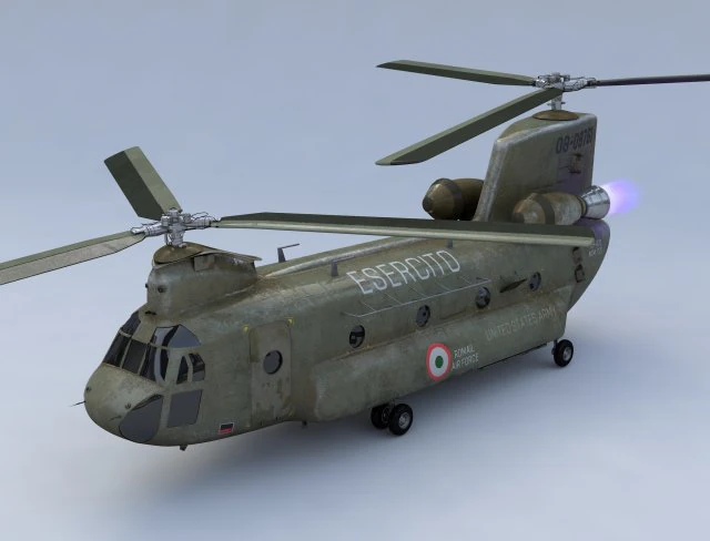 boeing ch 47 chinook airlift 3D Model .c4d .max .obj .3ds .fbx .stl .blend 