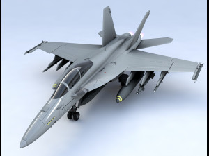 boeing fa 18ef super hornet block iii fighter jet 3D Model