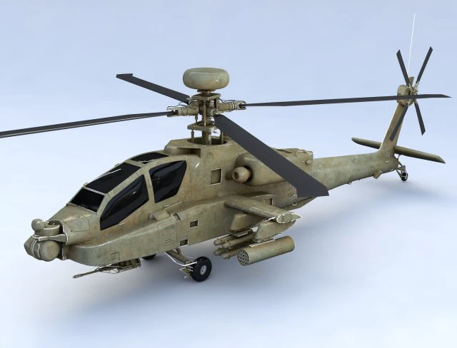 Boeing ah 64 apache military combat helicopter 3D Model .c4d .max .obj .3ds .fbx .stl .blend 