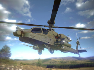 Boeing ah 64 apache military combat helicopter 3D Модель