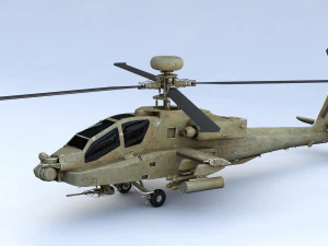 Boeing ah 64 apache military combat helicopter 3D Model