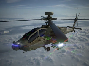 Boeing ah 64 apache military combat helicopter 3D Model