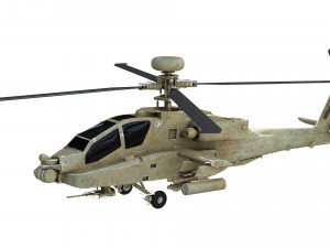 Boeing ah 64 apache military combat helicopter 3D Модель